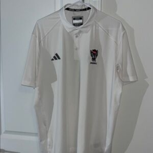 Adidas NC State Wolfpack Baseball Team issue Golf Polo shirt L NCAA Aeroready